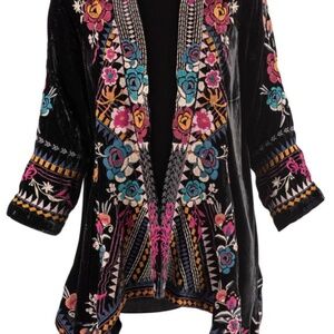 NWT! Stunning!!! Johnny Was Tinasha Velvet Draped Cardigan NWT